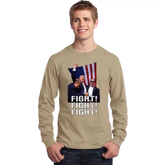 Trump Fist Pumped Fight Pray For Trump America Long Sleeve Shirt