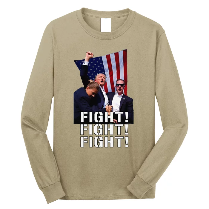 Trump Fist Pumped Fight Pray For Trump America Long Sleeve Shirt