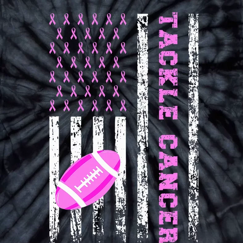 Tackle Football Pink Ribbon Breast Cancer Awareness Tie-Dye T-Shirt