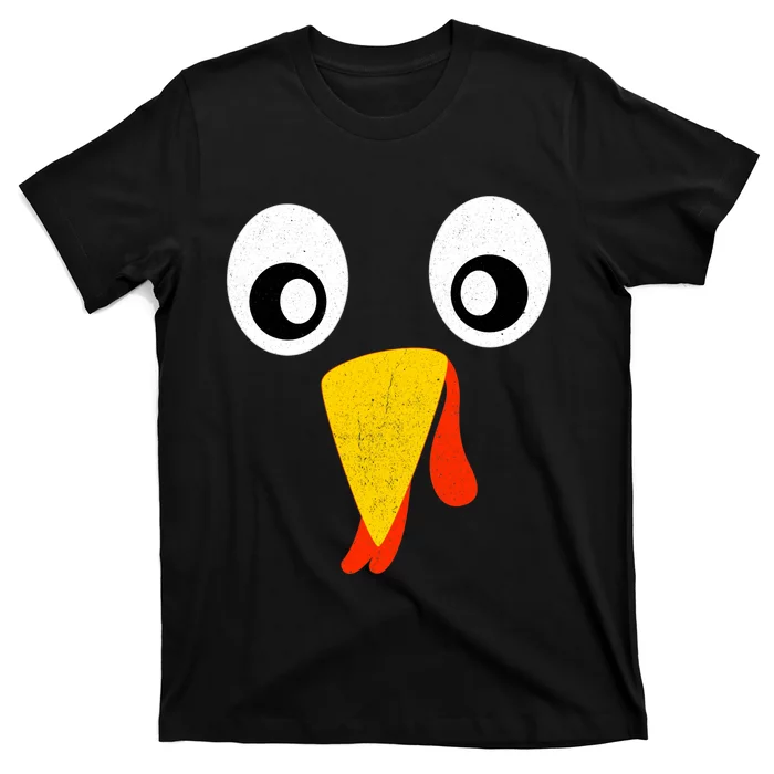 Turkey Face Pilgrim Shirt Thanksgiving Costume T-Shirt