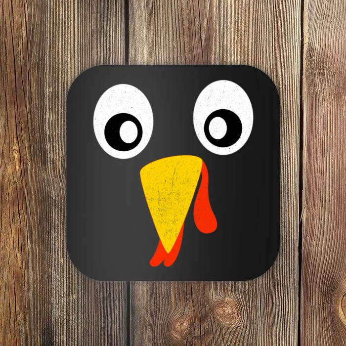 Turkey Face Pilgrim Shirt Thanksgiving Costume Coaster