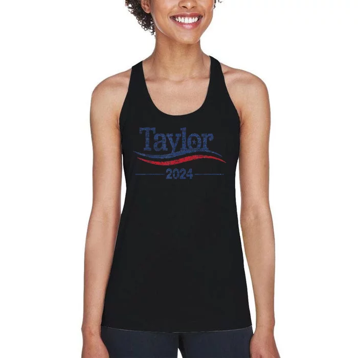 Taylor For President 2024 Bold Campaign Design Women's Racerback Tank