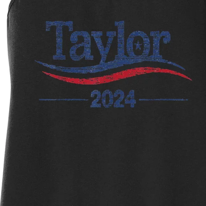 Taylor For President 2024 Bold Campaign Design Women's Racerback Tank