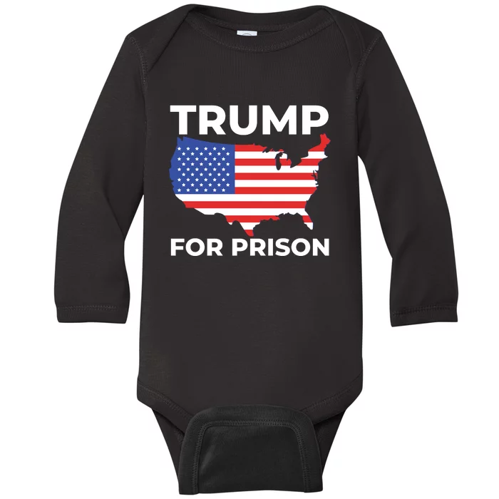 Trump For Prison America Baby Long Sleeve Bodysuit