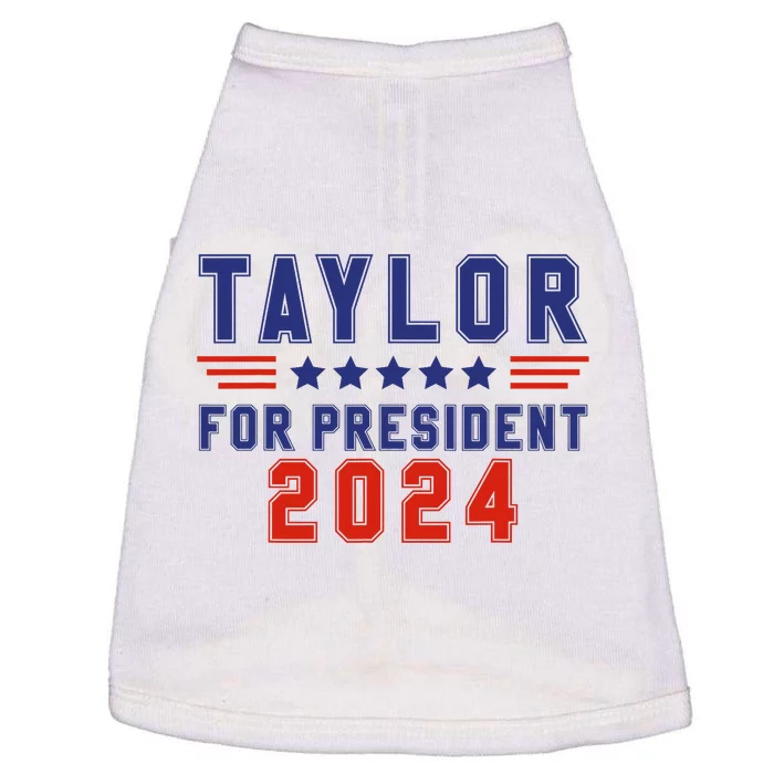 Taylor For President 2024 Funny Taylor First Name Doggie Tank