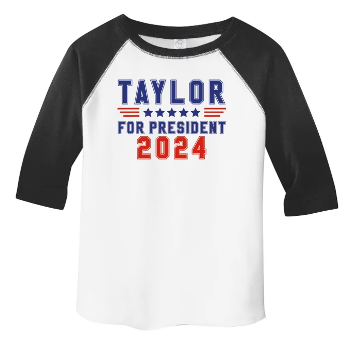 Taylor For President 2024 Funny Taylor First Name Toddler Fine Jersey T-Shirt