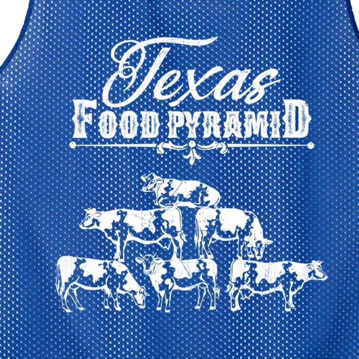 Texas Food Pyramid Funny Cow Pyramid Tee Gift Mesh Reversible Basketball Jersey Tank