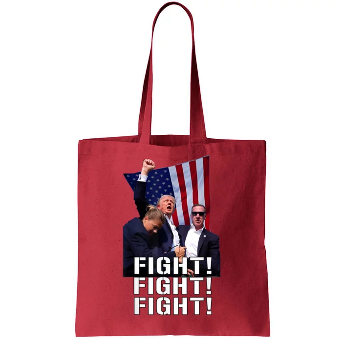 Trump Fist Pumped Fight Pray For Trump America Tote Bag