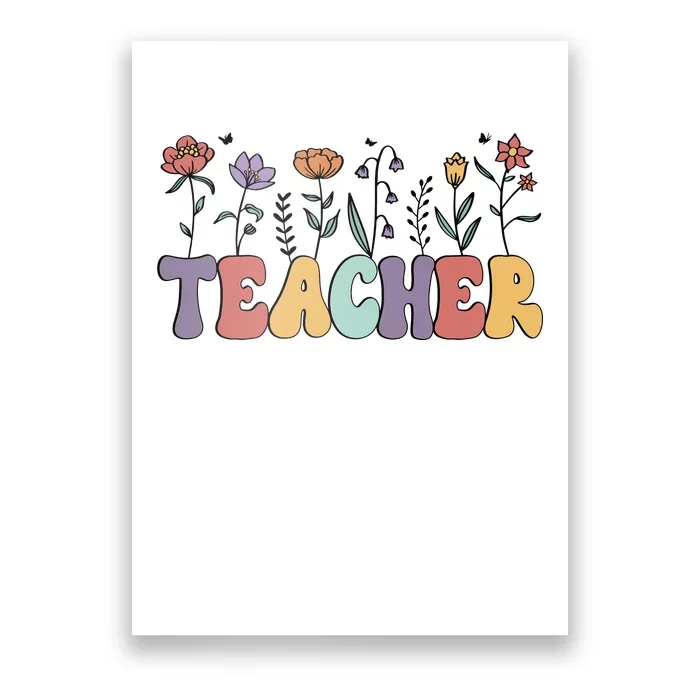 Teacher Floral PNG Poster