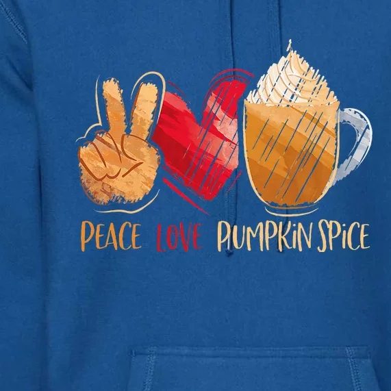 Thanksgiving Fall Peace Love Pumpkin Spice Premium Hoodie