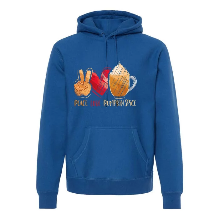 Thanksgiving Fall Peace Love Pumpkin Spice Premium Hoodie