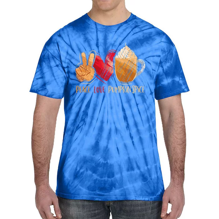 Thanksgiving Fall Peace Love Pumpkin Spice Tie-Dye T-Shirt