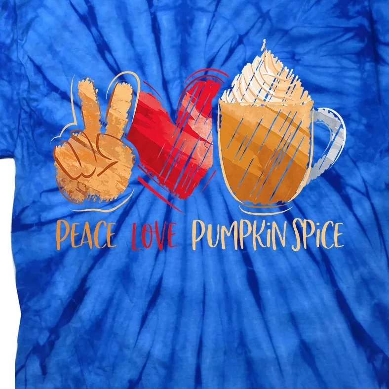 Thanksgiving Fall Peace Love Pumpkin Spice Tie-Dye T-Shirt