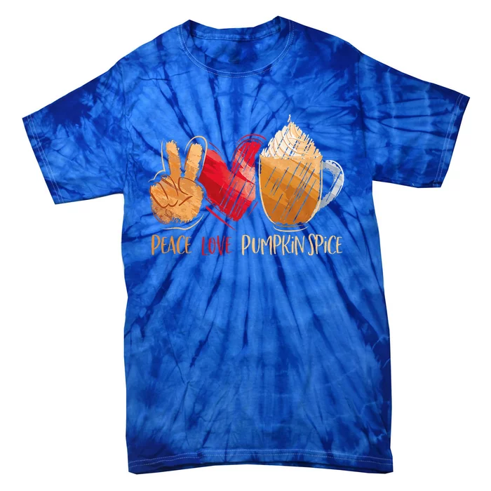 Thanksgiving Fall Peace Love Pumpkin Spice Tie-Dye T-Shirt