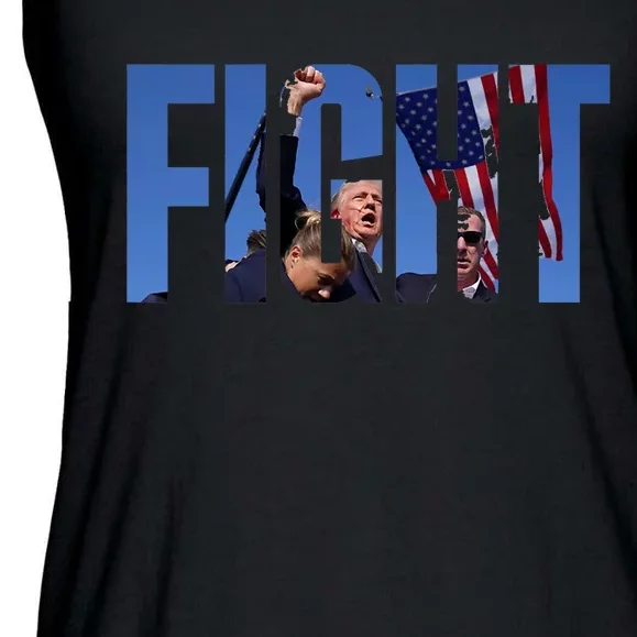 Trump Fist Pump Fight Trump Shooting Donald Trump Fist Pump Ladies Essential Flowy Tank