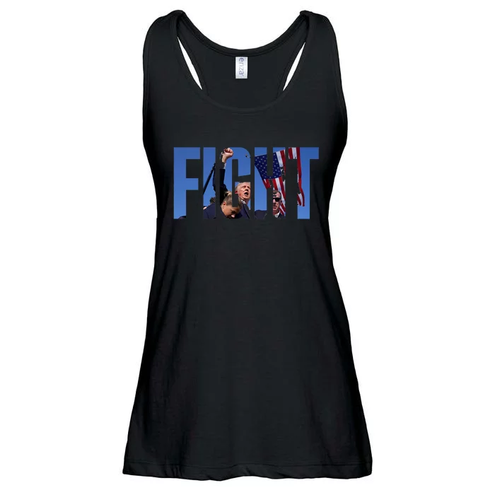 Trump Fist Pump Fight Trump Shooting Donald Trump Fist Pump Ladies Essential Flowy Tank