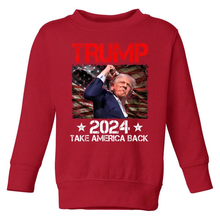 Trump Fist Pump Shot At Trump 2024 Trump Survives Rally Toddler Sweatshirt