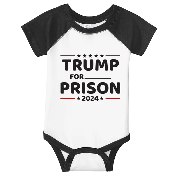 Trump For Prison 2024 Donald Trump Mugshot President Trump Infant Baby Jersey Bodysuit