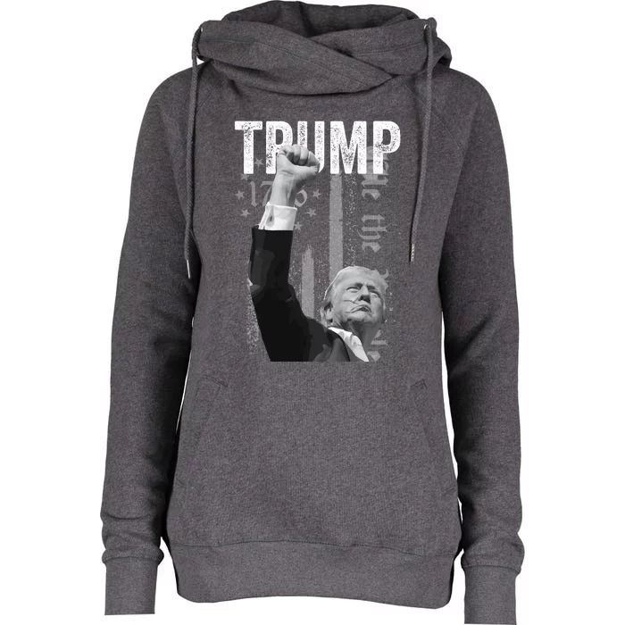 Trump Fist Pump 2024 Pennsylvania Rally Womens Funnel Neck Pullover Hood