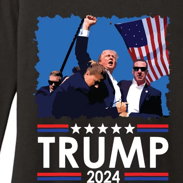 Trump Fist Pump Shot At Trump 2024 Trump Survives Rally Womens CVC Long Sleeve Shirt