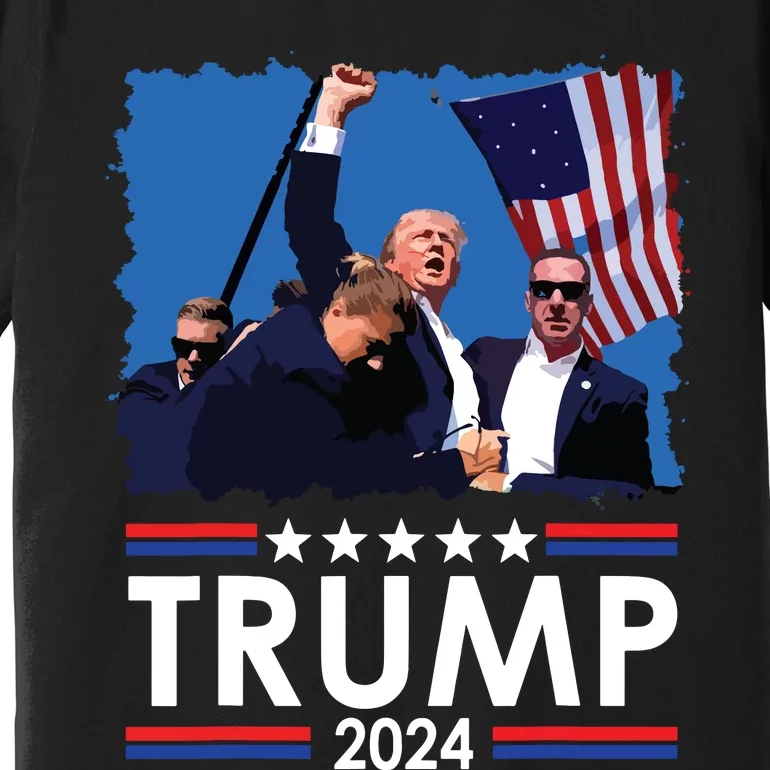 Trump Fist Pump Shot At Trump 2024 Trump Survives Rally Premium T-Shirt