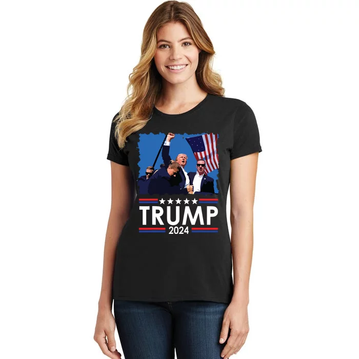 Trump Fist Pump Shot At Trump 2024 Trump Survives Rally Women's T-Shirt