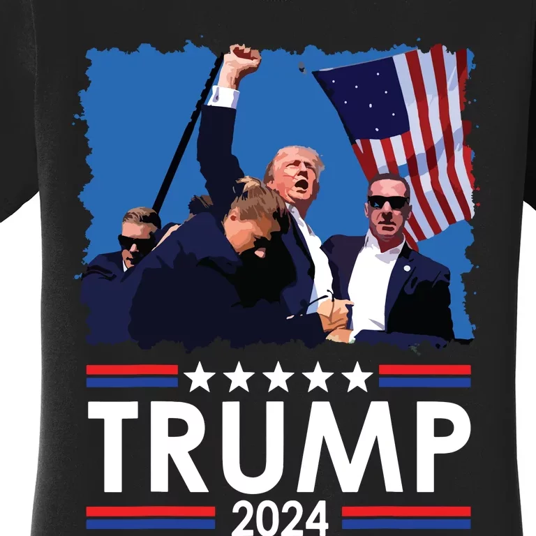 Trump Fist Pump Shot At Trump 2024 Trump Survives Rally Women's T-Shirt