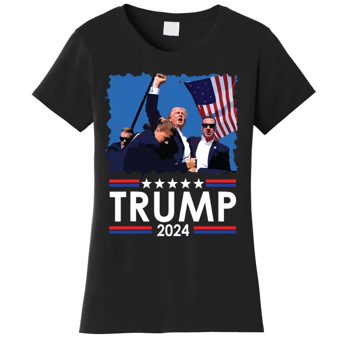 Trump Fist Pump Shot At Trump 2024 Trump Survives Rally Women's T-Shirt