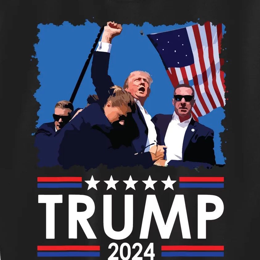 Trump Fist Pump Shot At Trump 2024 Trump Survives Rally Kids Sweatshirt