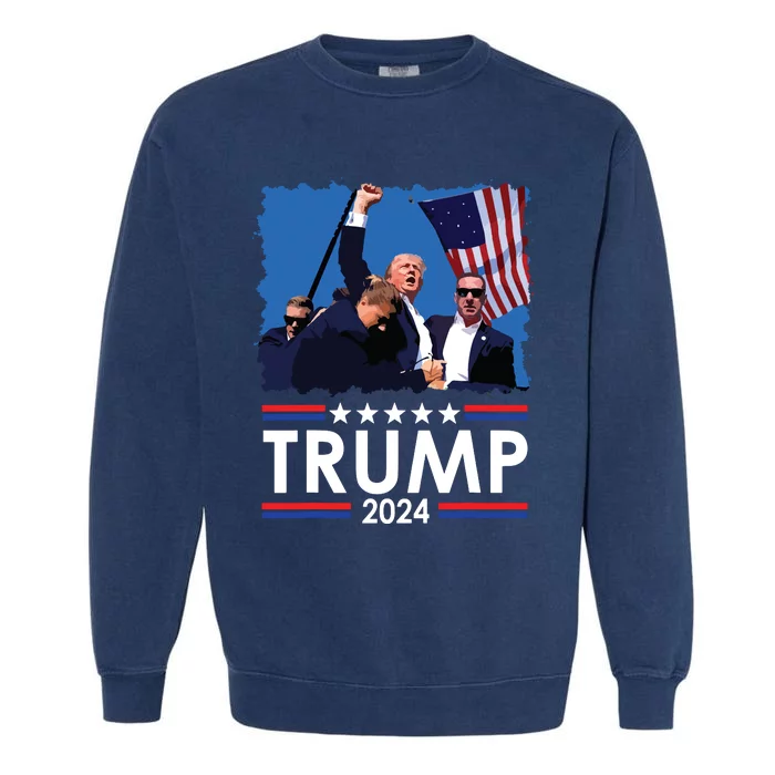 Trump Fist Pump Shot At Trump 2024 Trump Survives Rally Garment-Dyed Sweatshirt