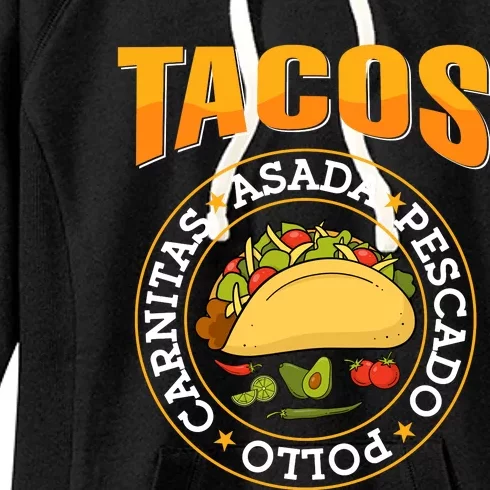 Tacos Fiesta Print Women's Fleece Hoodie