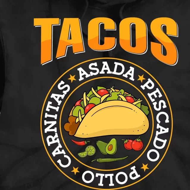 Tacos Fiesta Print Tie Dye Hoodie