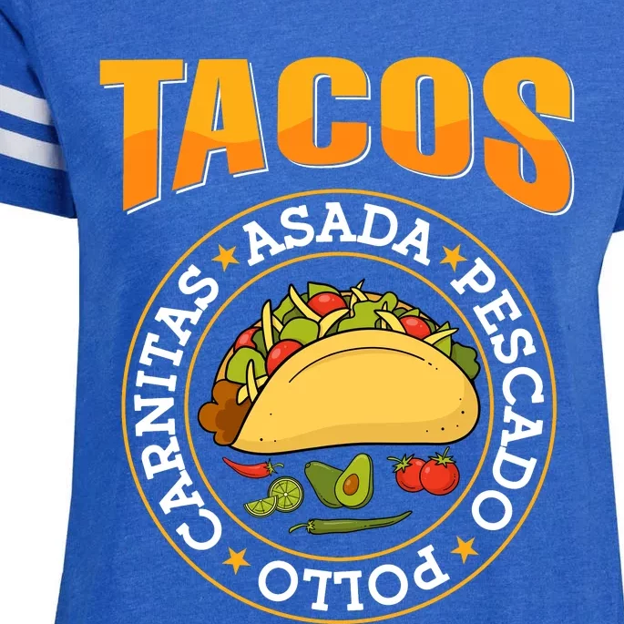 Tacos Fiesta Print Enza Ladies Jersey Football T-Shirt