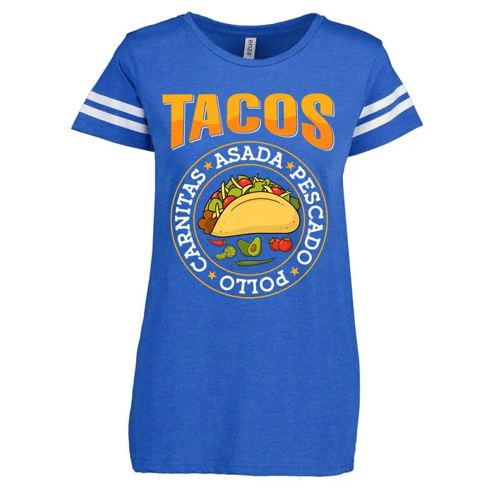 Tacos Fiesta Print Enza Ladies Jersey Football T-Shirt