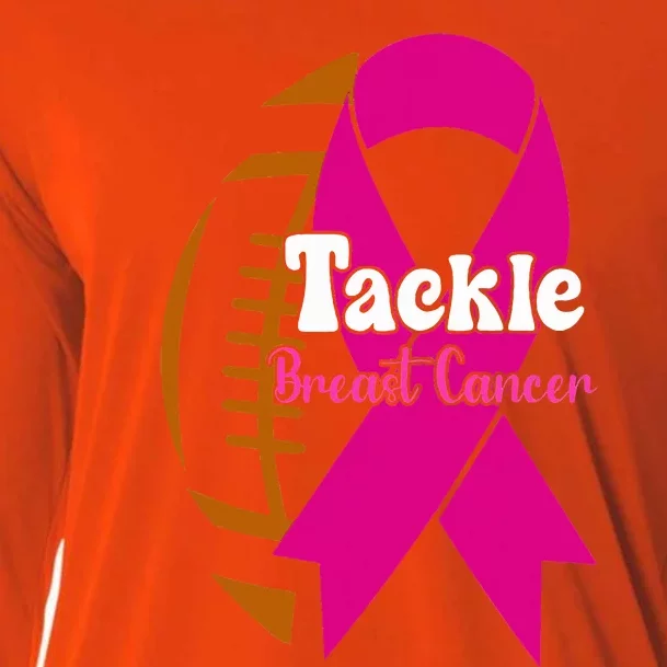 Tackle Football Pink Ribbon Breast Cancer Awareness Cooling Performance Long Sleeve Crew