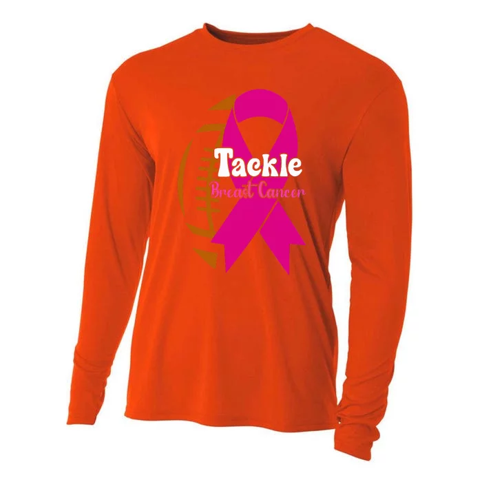 Tackle Football Pink Ribbon Breast Cancer Awareness Cooling Performance Long Sleeve Crew