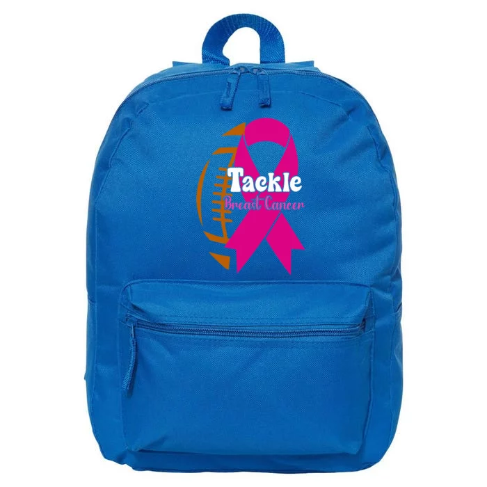 Tackle Football Pink Ribbon Breast Cancer Awareness 16 in Basic Backpack