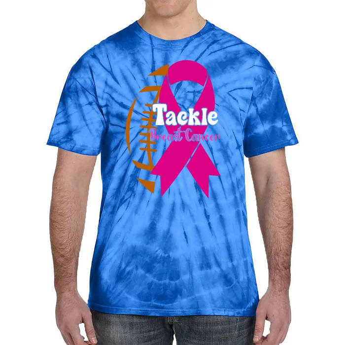 Tackle Football Pink Ribbon Breast Cancer Awareness Tie-Dye T-Shirt