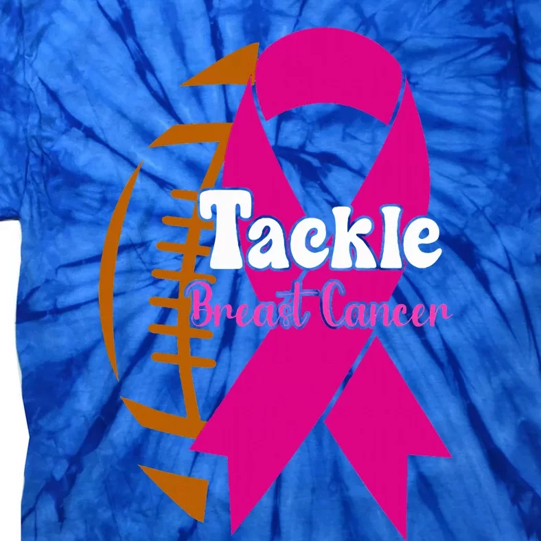 Tackle Football Pink Ribbon Breast Cancer Awareness Tie-Dye T-Shirt