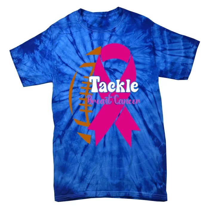 Tackle Football Pink Ribbon Breast Cancer Awareness Tie-Dye T-Shirt