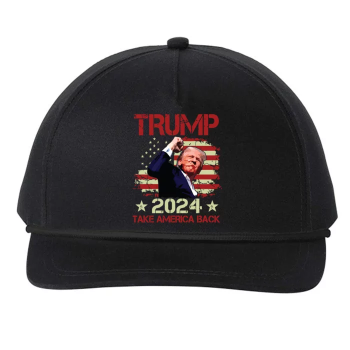 Trump Fist Pump Shot At Trump 2024 Trump Survives Rally Snapback Five-Panel Rope Hat