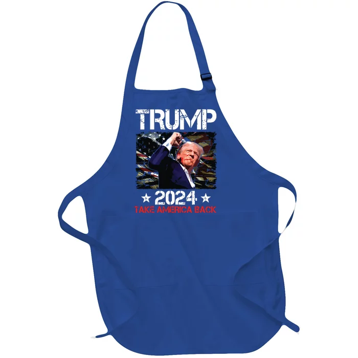 Trump Fist Pump Shot At Trump 2024 Trump Survives Rally Full-Length Apron With Pocket