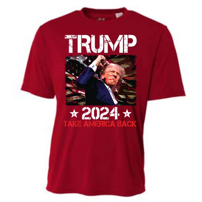 Trump Fist Pump Shot At Trump 2024 Trump Survives Rally Cooling Performance Crew T-Shirt