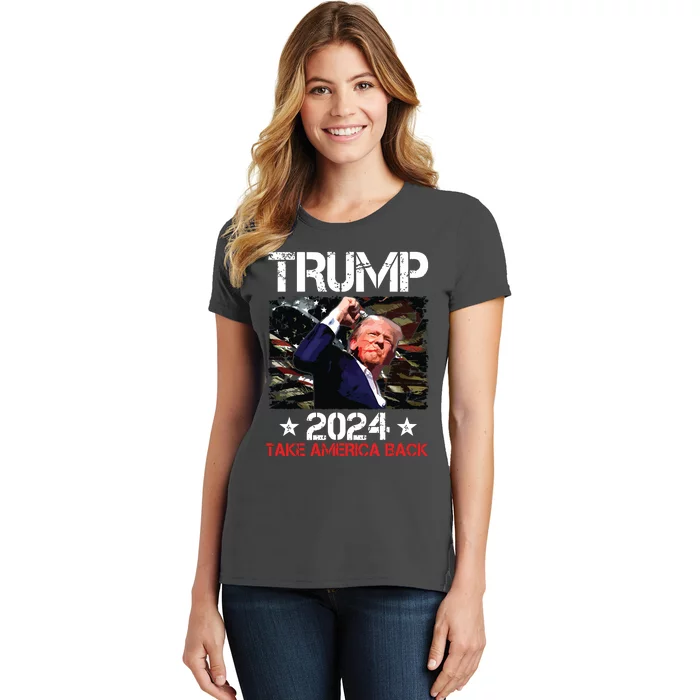 Trump Fist Pump Shot At Trump 2024 Trump Survives Rally Women's T-Shirt