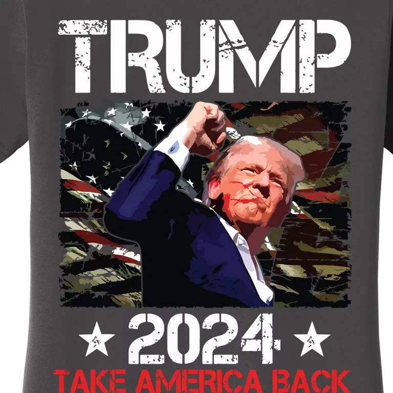 Trump Fist Pump Shot At Trump 2024 Trump Survives Rally Women's T-Shirt