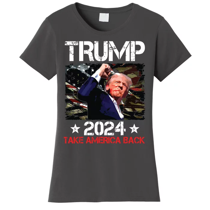 Trump Fist Pump Shot At Trump 2024 Trump Survives Rally Women's T-Shirt