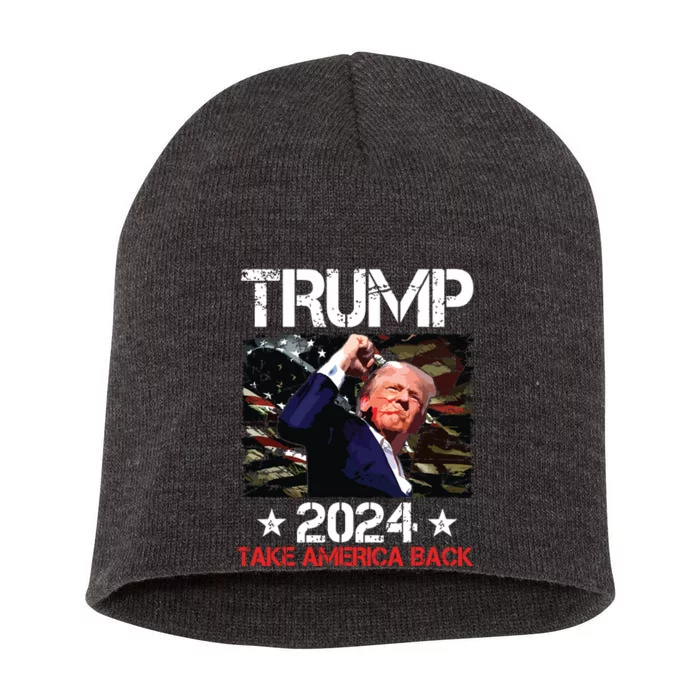 Trump Fist Pump Shot At Trump 2024 Trump Survives Rally Short Acrylic Beanie