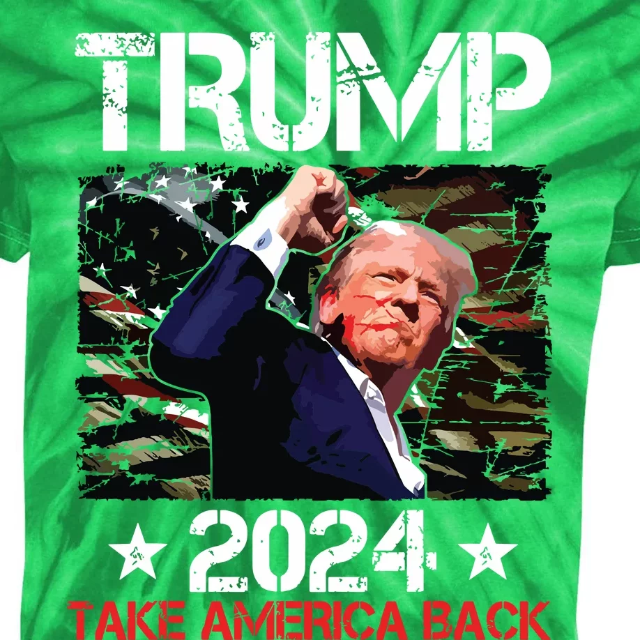 Trump Fist Pump Shot At Trump 2024 Trump Survives Rally Kids Tie-Dye T-Shirt