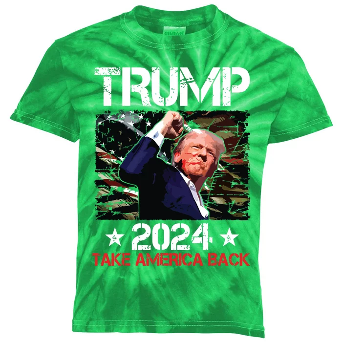 Trump Fist Pump Shot At Trump 2024 Trump Survives Rally Kids Tie-Dye T-Shirt