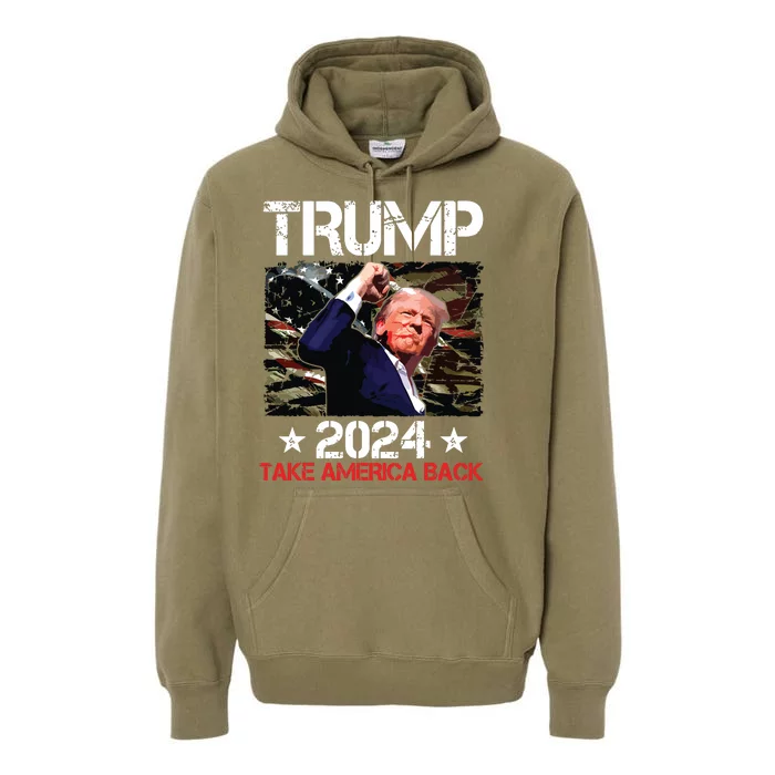 Trump Fist Pump Shot At Trump 2024 Trump Survives Rally Premium Hoodie